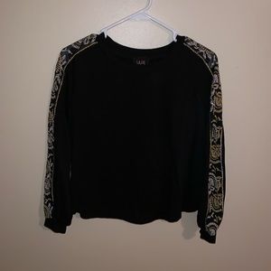 Black with yellow floral arm design